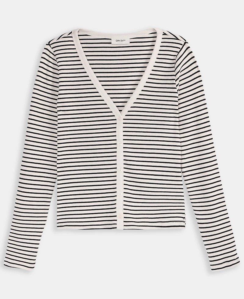 On 34th Women's Ribbed Striped Cardigan, Macy's Exclusive