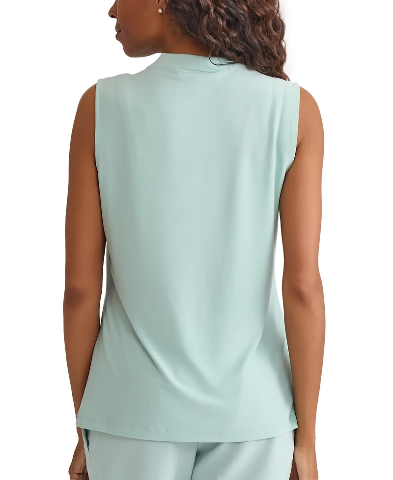 Kasper Women's Twisted V-Neck Sleeveless Top