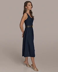Donna Karan New York Women's Belted A-Line Dress