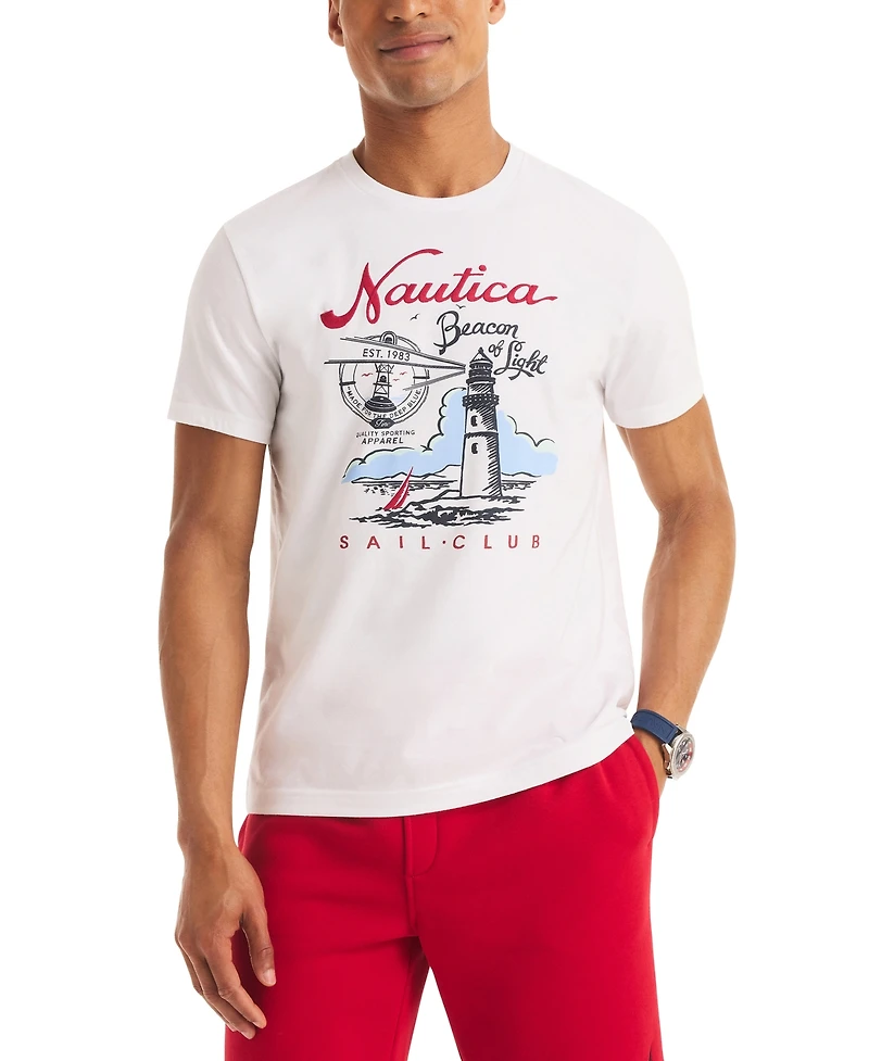 Nautica Men's Short Sleeve Beacon of Light Graphic T-Shirt