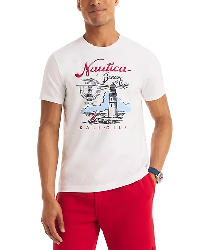 Nautica Men's Short Sleeve Beacon of Light Graphic T-Shirt