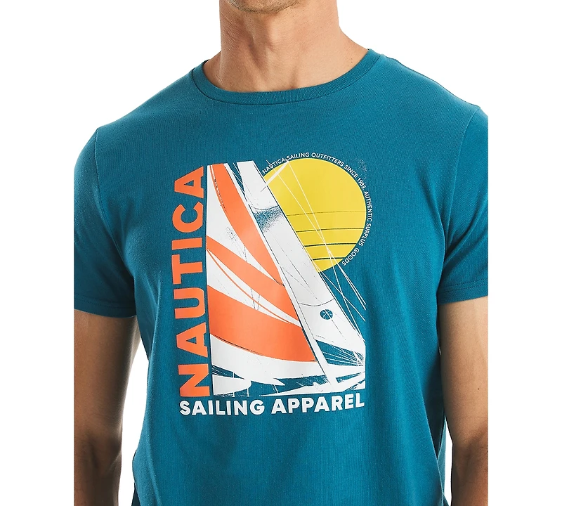 Nautica Men's Short Sleeve Modern Sailboat Graphic T-Shirt