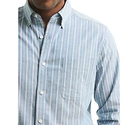 Nautica Men's Long Sleeve Striped Button-Down Shirt