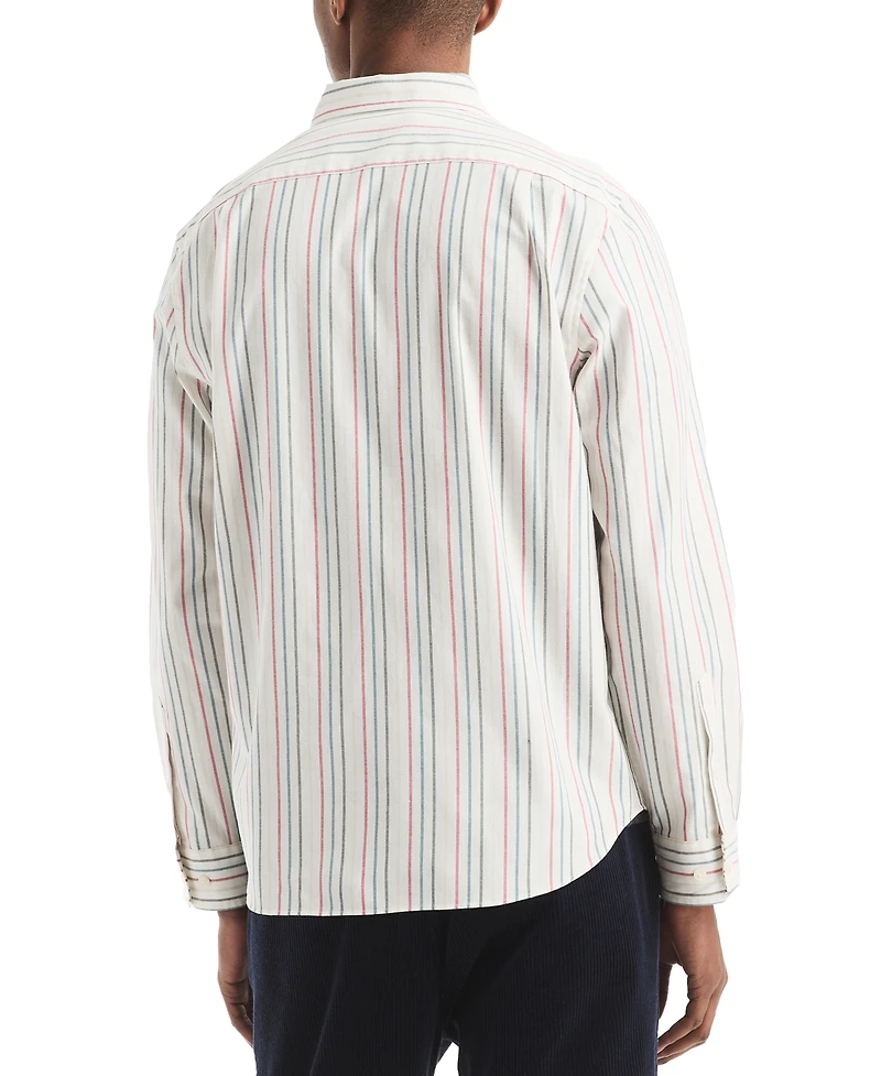 Nautica Men's Long Sleeve Striped Button-Down Shirt