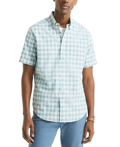 Nautica Men's Short Sleeve Tattersall Button-Down Shirt
