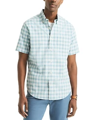 Nautica Men's Short Sleeve Tattersall Button-Down Shirt