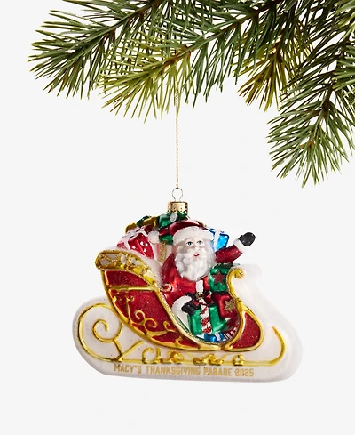 Macy's Thanksgiving Day Parade 2025 Glass Santa's Sleigh Ornament, Macy's Exclusive