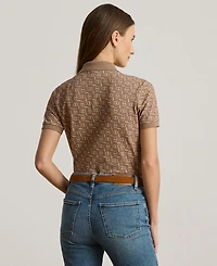 Lauren Ralph Women's Geo-Print Stretch Pique Polo Shirt