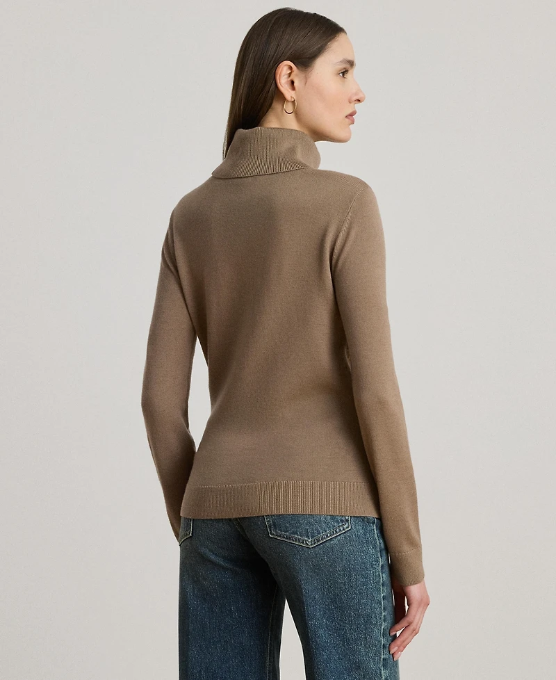 Lauren Ralph Women's Geo-Print Wool-Blend Turtleneck Sweater