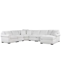 Radley Roll Arm 146" 6-Pc. Fabric Chaise Sectional with Wedge, Exclusively at Macy's