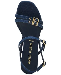 Anne Klein Women's Mackenzie Strappy Buckle Block Heel Dress Sandals