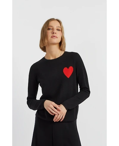 Chinti & Parker Women's Breton Heart Wool Cashmere Sweater