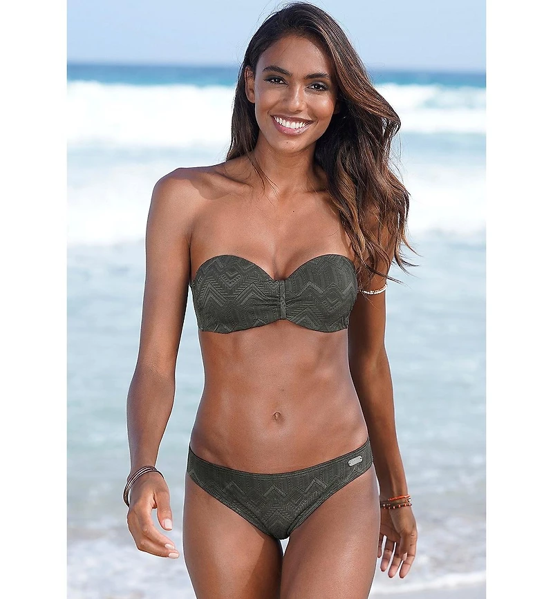 Lascana Women's Textured Classic Bikini Swimsuit Bottom