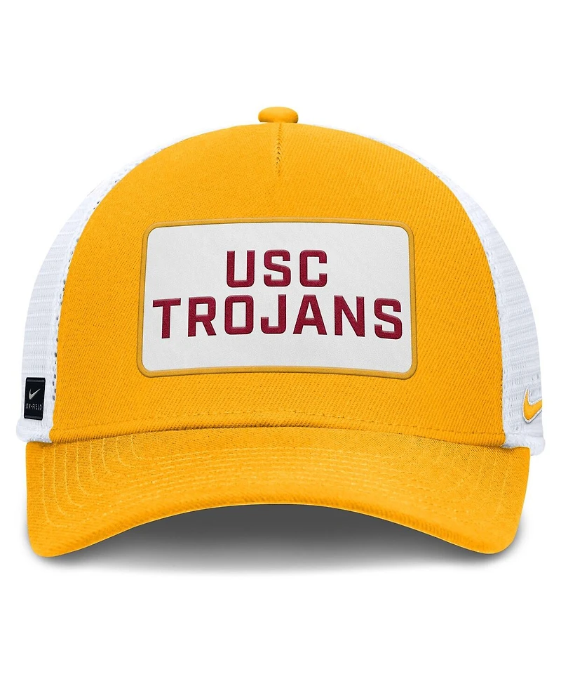 Nike Men's Gold/White Usc Trojans 2025 On-Field Rise Patch Trucker Adjustable Hat