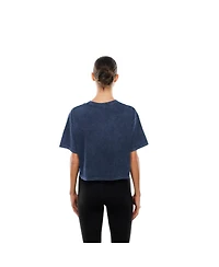 New Era Women's Navy Dallas Cowboys Cropped Boxy Sport Classics Mineral Wash T-Shirt