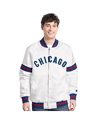 Starter Men's White Chicago Cubs Cooperstown Scout Full-Snap Varsity Jacket
