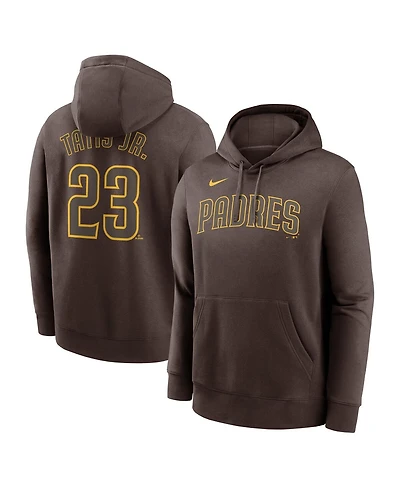 Nike Men's Fernando Tatis Jr. Brown San Diego Padres Player Name Number Club Fleece Pullover Hoodie