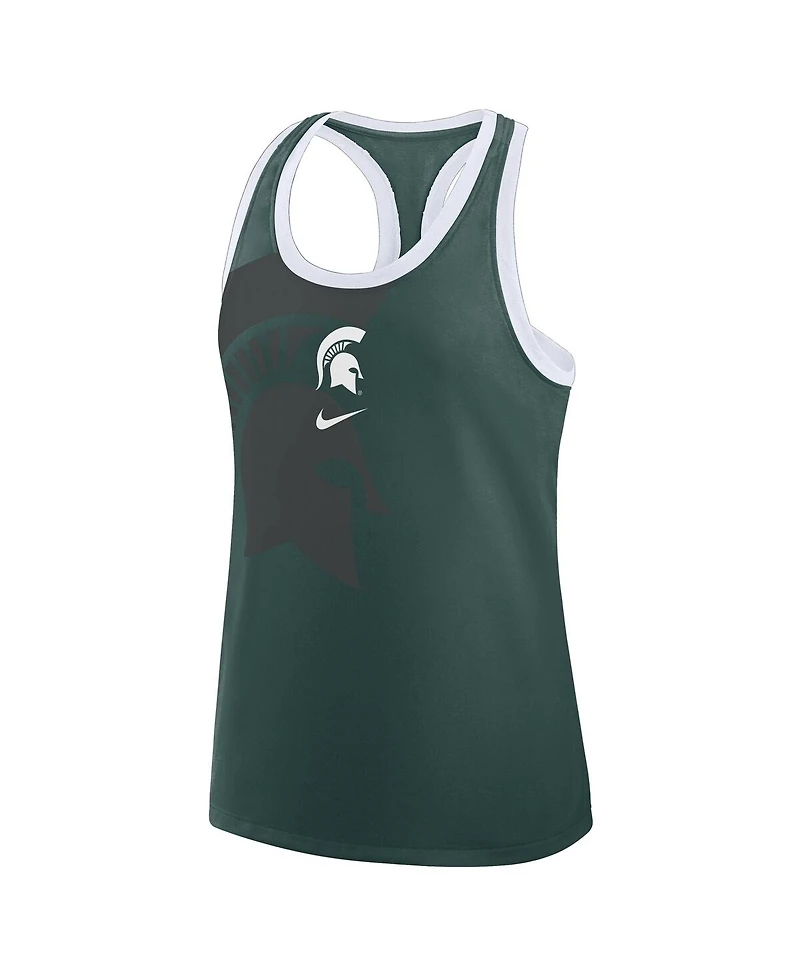 Nike Women's Green Michigan State Spartans Primetime Racerback Tri-Blend Tank Top