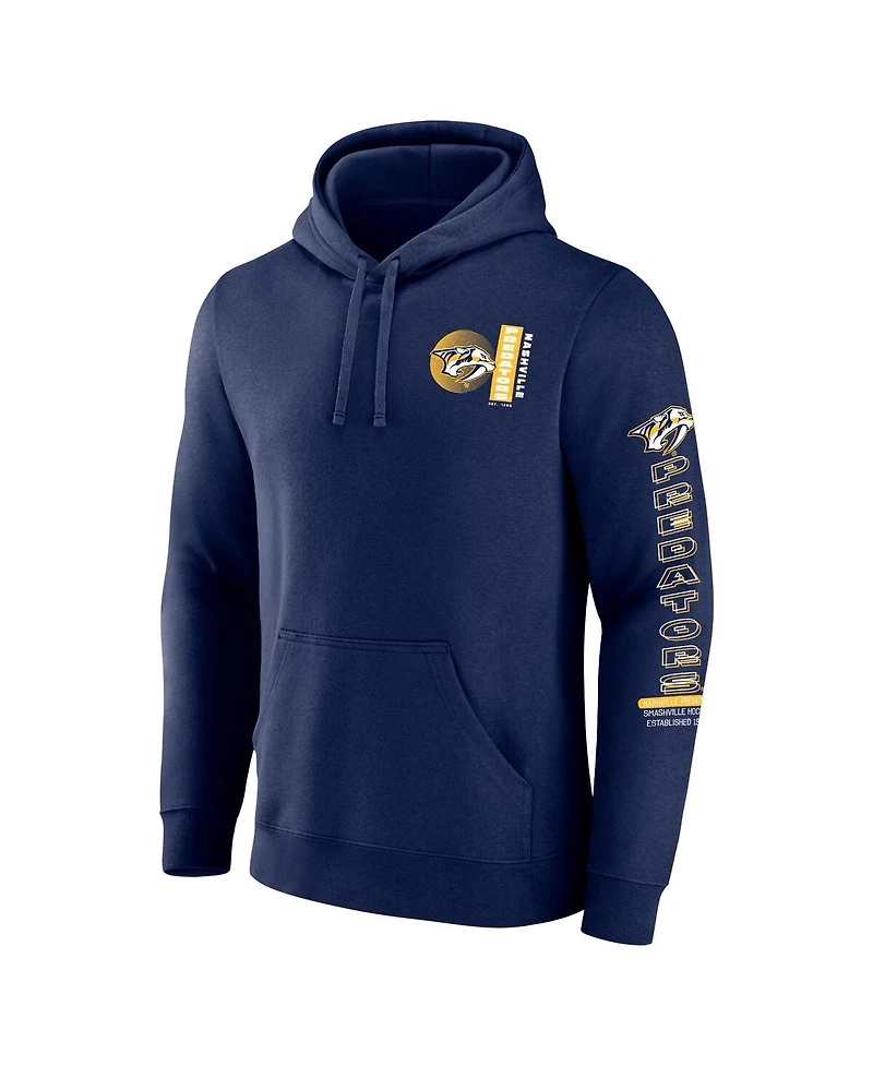 Fanatics Men's Navy Nashville Predators Revolution Pullover Hoodie