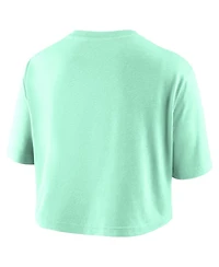 Nike Women's Mint New York Liberty Basketball Tonal Wordmark Cropped T-Shirt