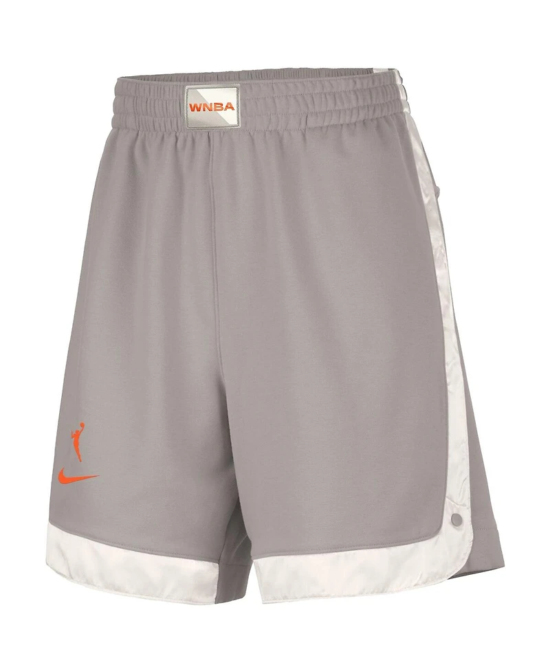 Nike Women's Gray Wnba Gear Fly Basketball Tri-Blend Fleece Shorts