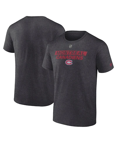 Fanatics Men's Heather Charcoal Montreal Canadiens Authentic Pro Core Primary T-Shirt