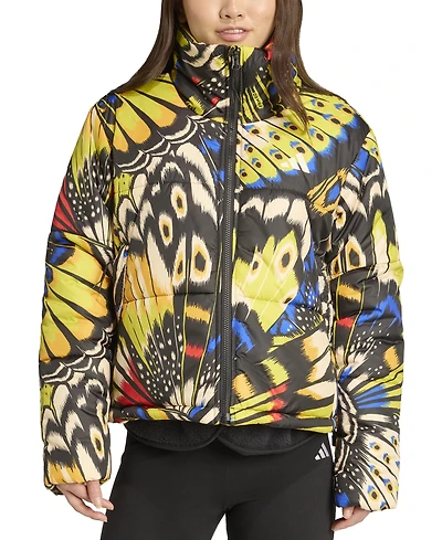 adidas Women's Farm Butterfly-Print Puffer Coat