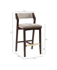 Manhattan Comfort Patricia 39.2" Velvet Upholstered Barstool