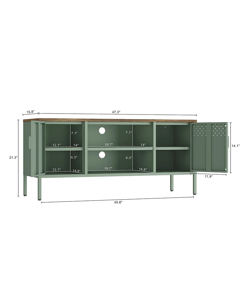 Manhattan Comfort Landen 47.3" 6-Shelf Tv Stand Fits TVs up to 40"