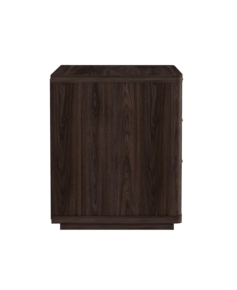 Manhattan Comfort 32" Evelyn Wood 3-Drawer Nightstand