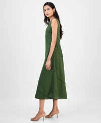 Robbie Bee Women's Crewneck Sleeveless Midi Dress