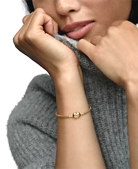 Pandora 14k Gold or Rose-Gold-Plated Barrel Clasp Snake Chain Bracelet