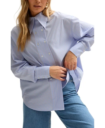 Lily and Lionel London Women's Dapper Double Placket Stripe Shirt
