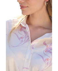 Lily and Lionel London Women's Kristy Button Down Large Floral Shirtdress