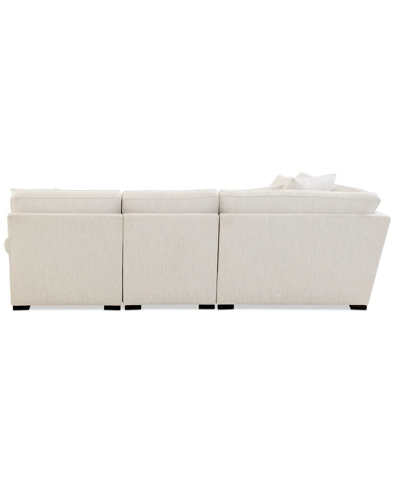 Radley Roll Arm 115" 4-Pc. Fabric L Sectional with Wedge, Exclusively at Macy's