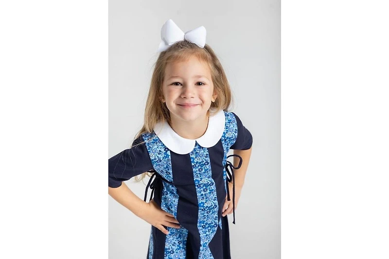Florence Eiseman Little Girls Floral Print Knit Colorblock Dress