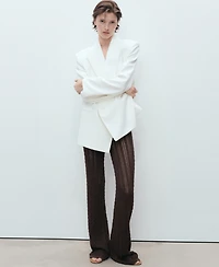 Mango Women's Straight-Fit Openwork Knitted Pants