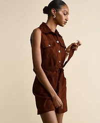 Furniq Uk Women's Suede Romper