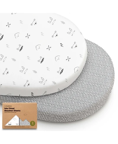 KeaBabies Bassinet Sheet for Baby Girls, Boys, 2-Pack Isla Fitted Bassinet Sheets, Bassinet Mattress Sheets