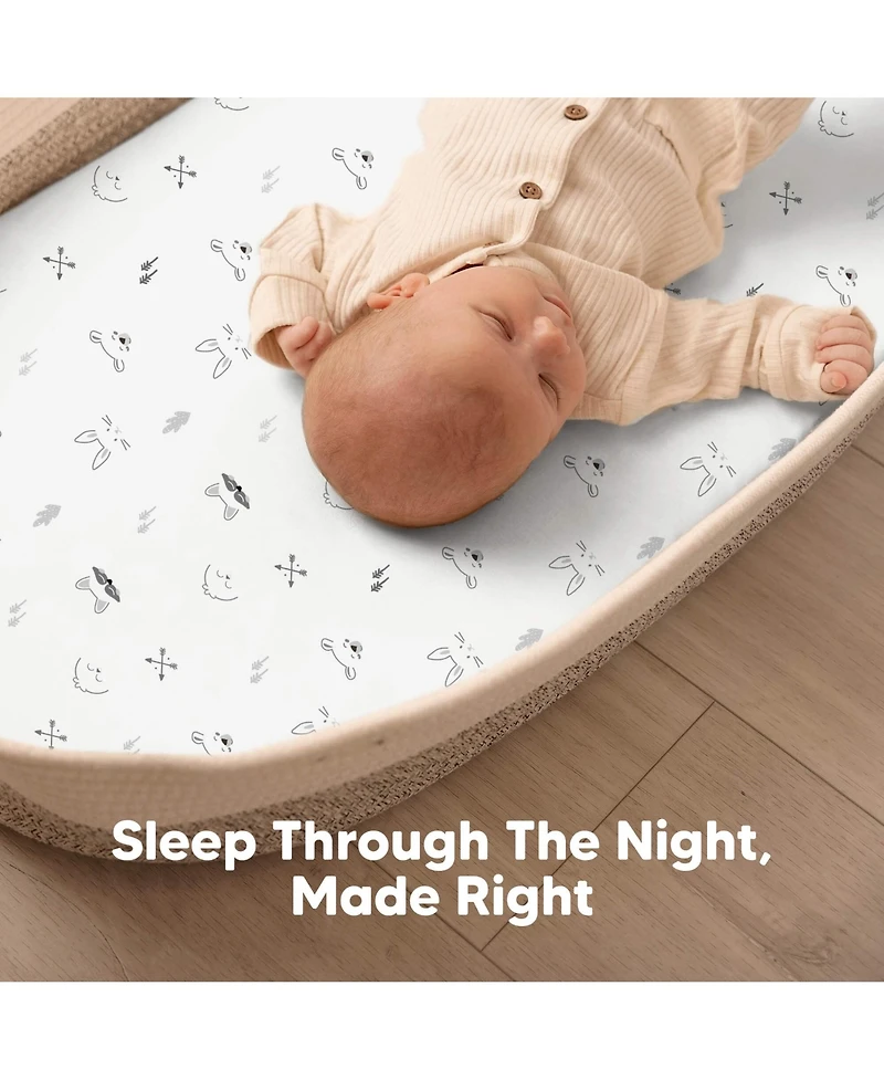 KeaBabies Bassinet Sheet for Baby Girls, Boys, 2-Pack Isla Fitted Bassinet Sheets, Bassinet Mattress Sheets