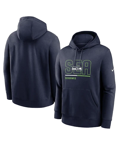 Nike Men's College Navy Seattle Seahawks City Code Club Fleece Pullover Hoodie