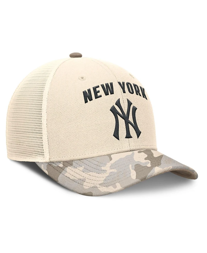 Nike Men's Natural New York Yankees Camo Natural Pack Rise Adjustable Trucker Hat