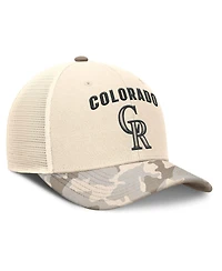 Nike Men's Natural Colorado Rockies Camo Natural Pack Rise Adjustable Trucker Hat