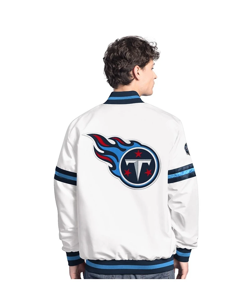 Starter Men's White Houston Texans Scout Full-Snap Varsity Jacket