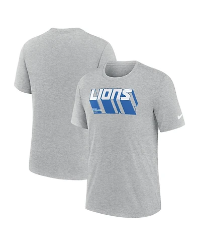 Nike Men's Heather Gray Detroit Lions Long Pass Tri-Blend T-Shirt