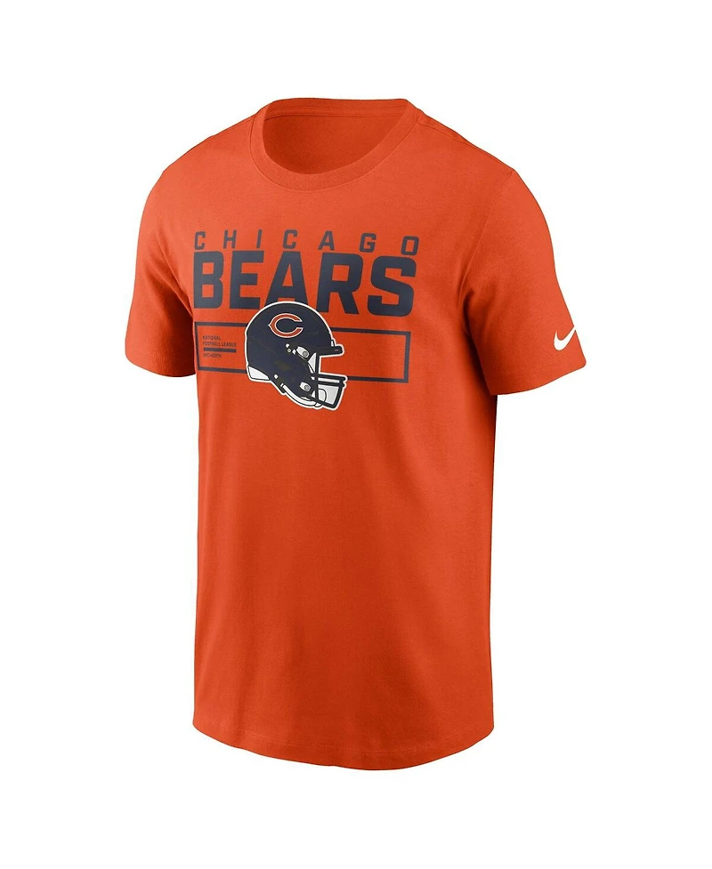 Nike Men's Orange Chicago Bears Primetime Helmet Essential T-Shirt