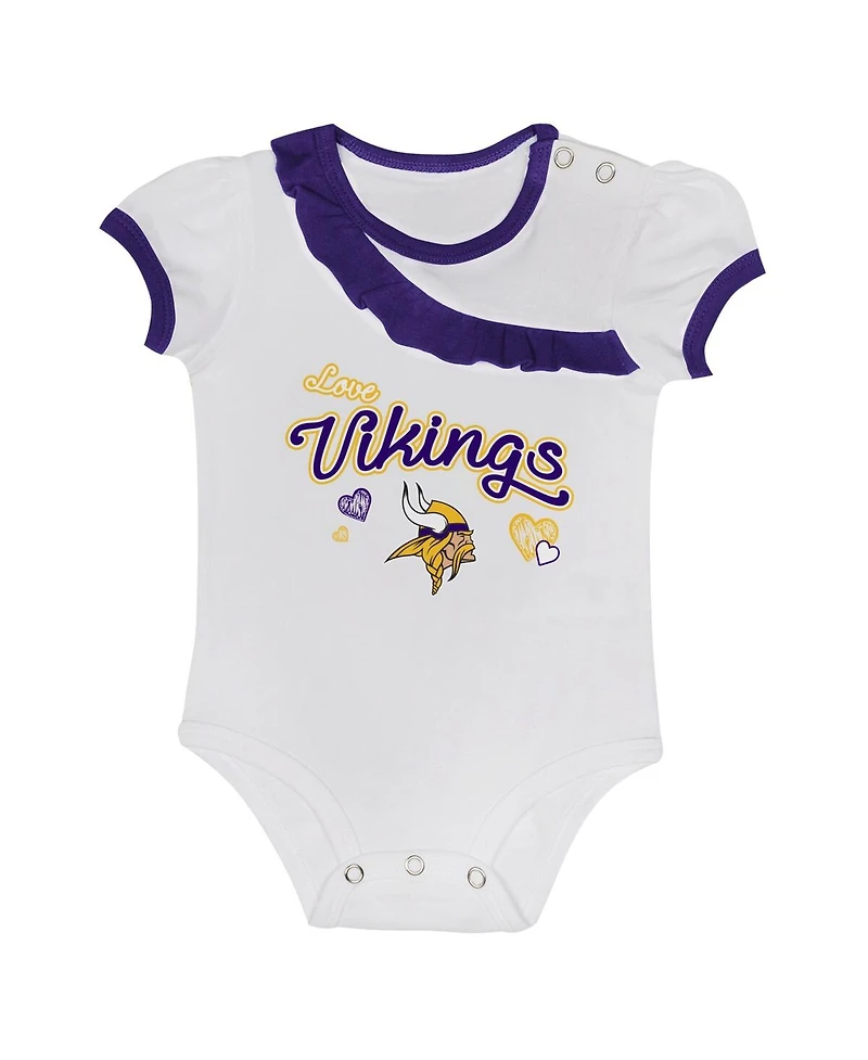 Outerstuff Baby Boys and Girls 2-Piece Minnesota Vikings Love My Team Bodysuit and Skirt Set