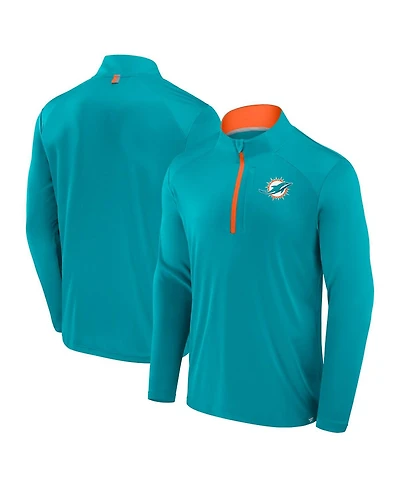 Fanatics Men's Aqua Miami Dolphins Defender Long Sleeve Quarter-Zip Jacket