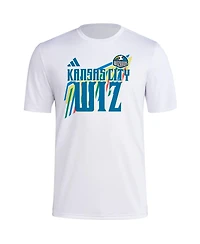 Adidas Men's White Sporting Kansas City 2024 Jersey Hook Pre-Match T-Shirt