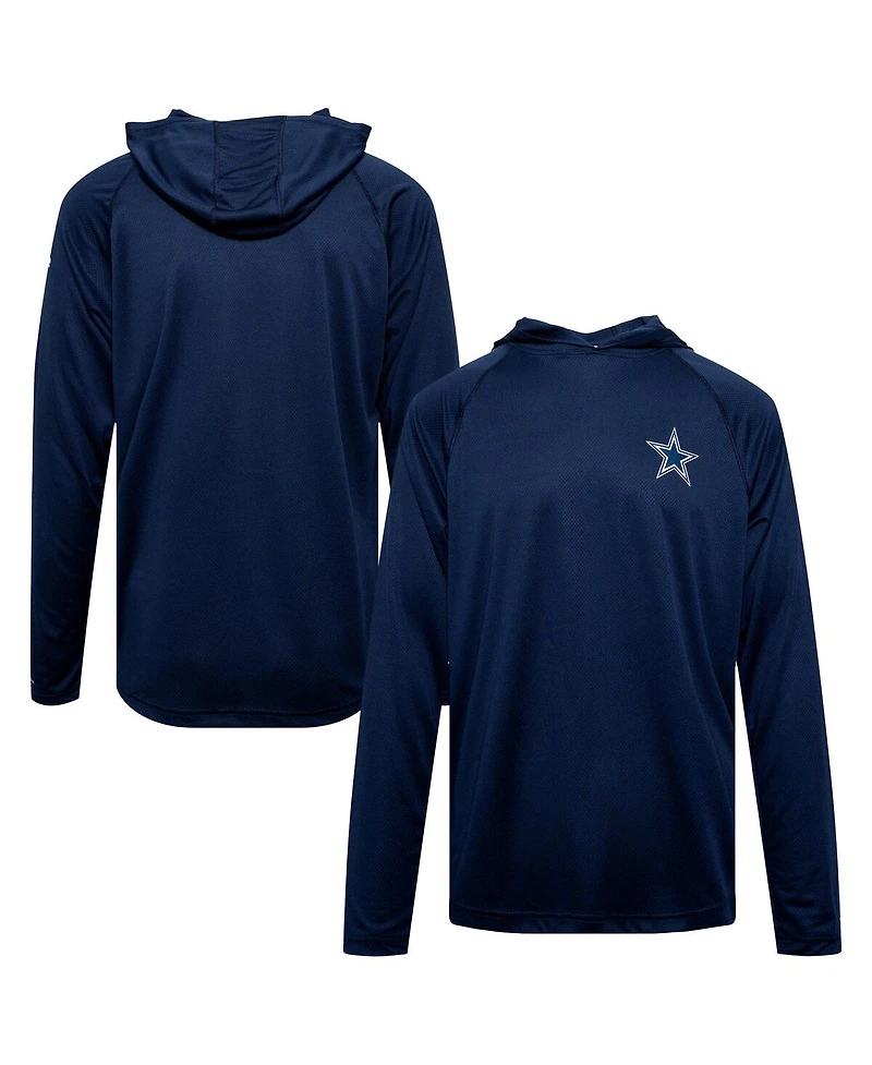Columbia Men's Navy Dallas Cowboys Solar Stream Omni-Wick Raglan Pullover Hoodie
